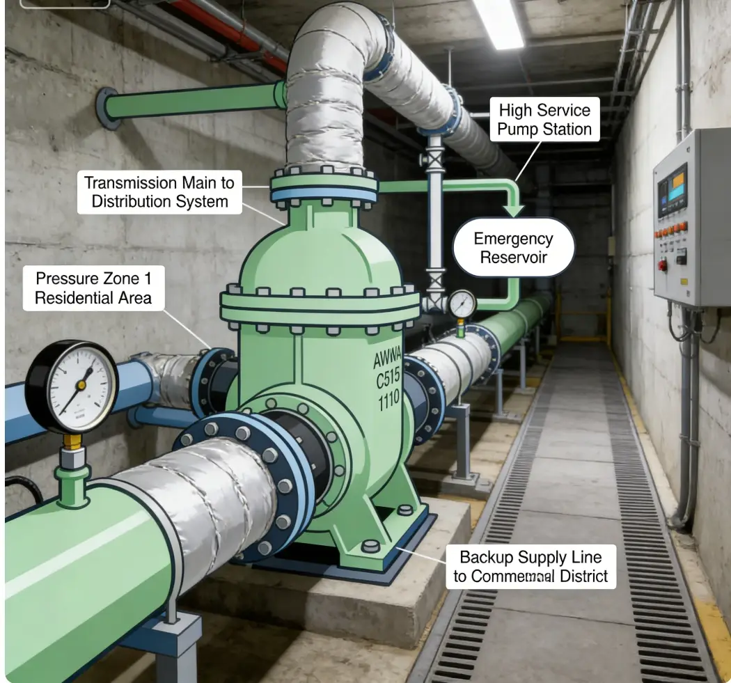 AWWA C515 Flanged Resilient Seated NRS Gate Valve