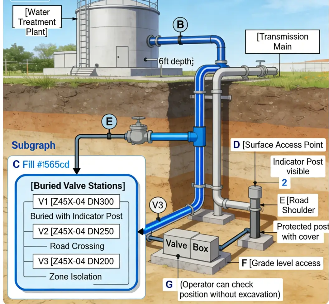 Flanged Resilient Seated NRS Gate Valve with Indicator Post