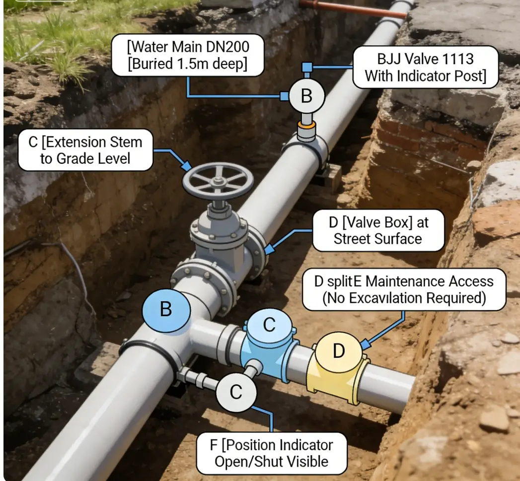 Mechanical Joint Resilient Seated NRS Gate Valve with Indicator Post