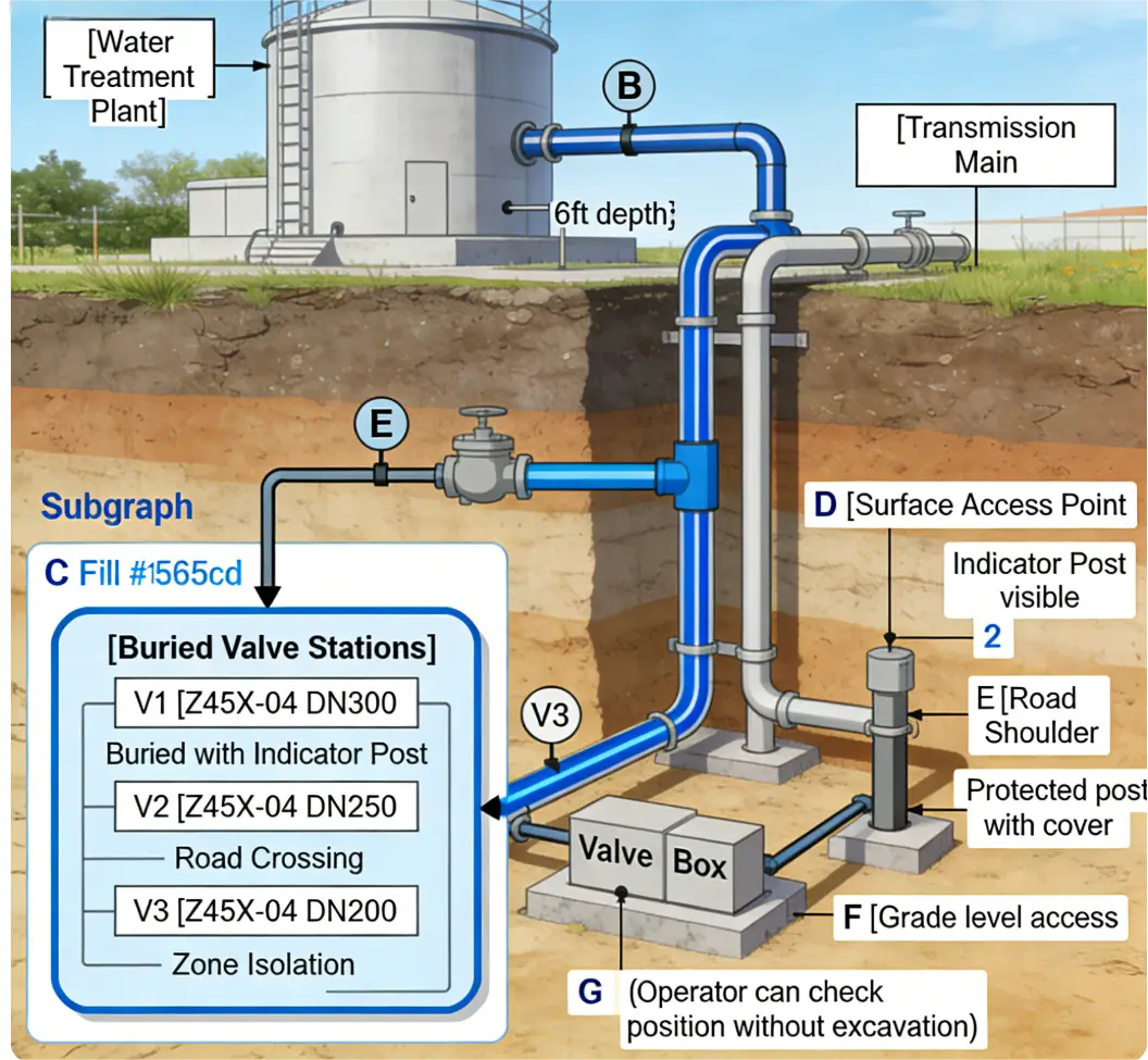NRS Gate Valve with Post Indicator