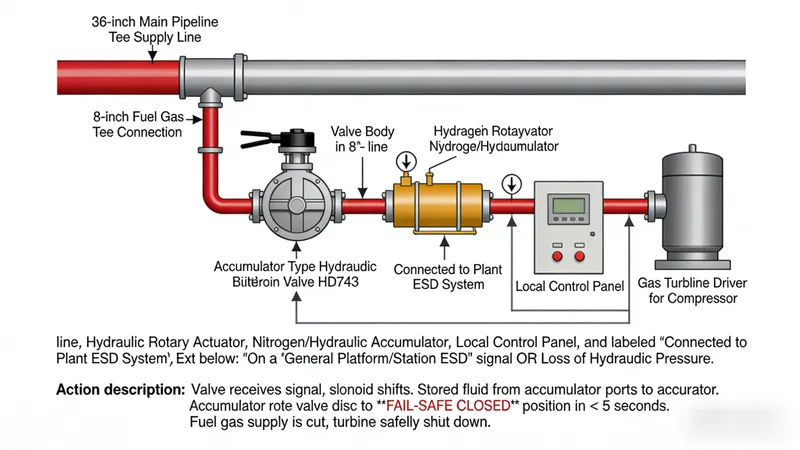 Accumulator Type Hydraulic Butterfly Valve