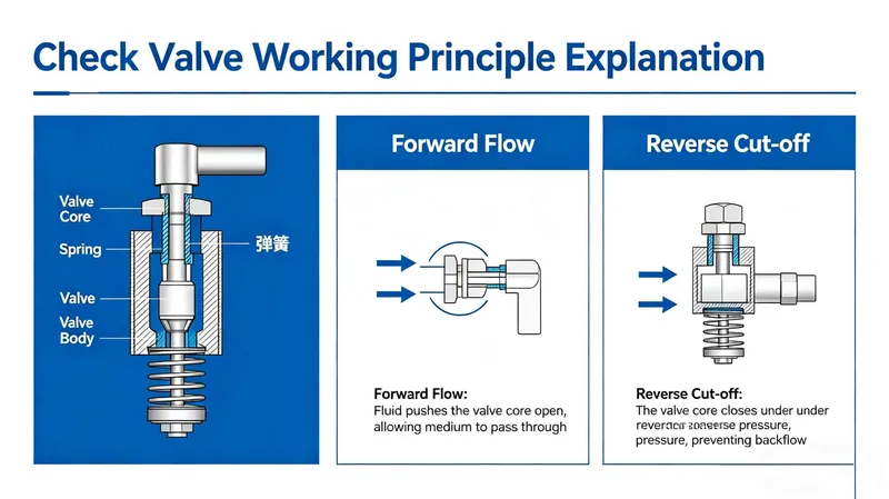 The working process of the one-way valve